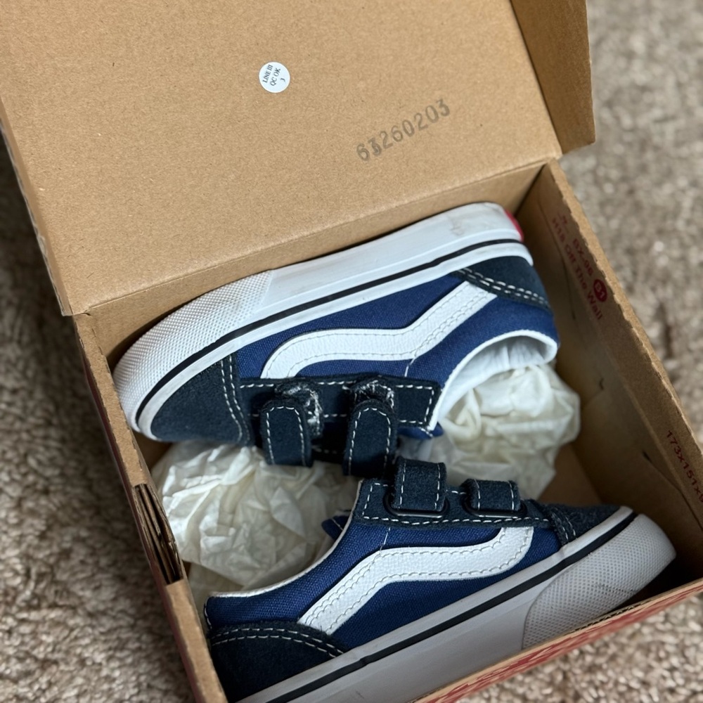 Vans Kids Navy and White Sneakers